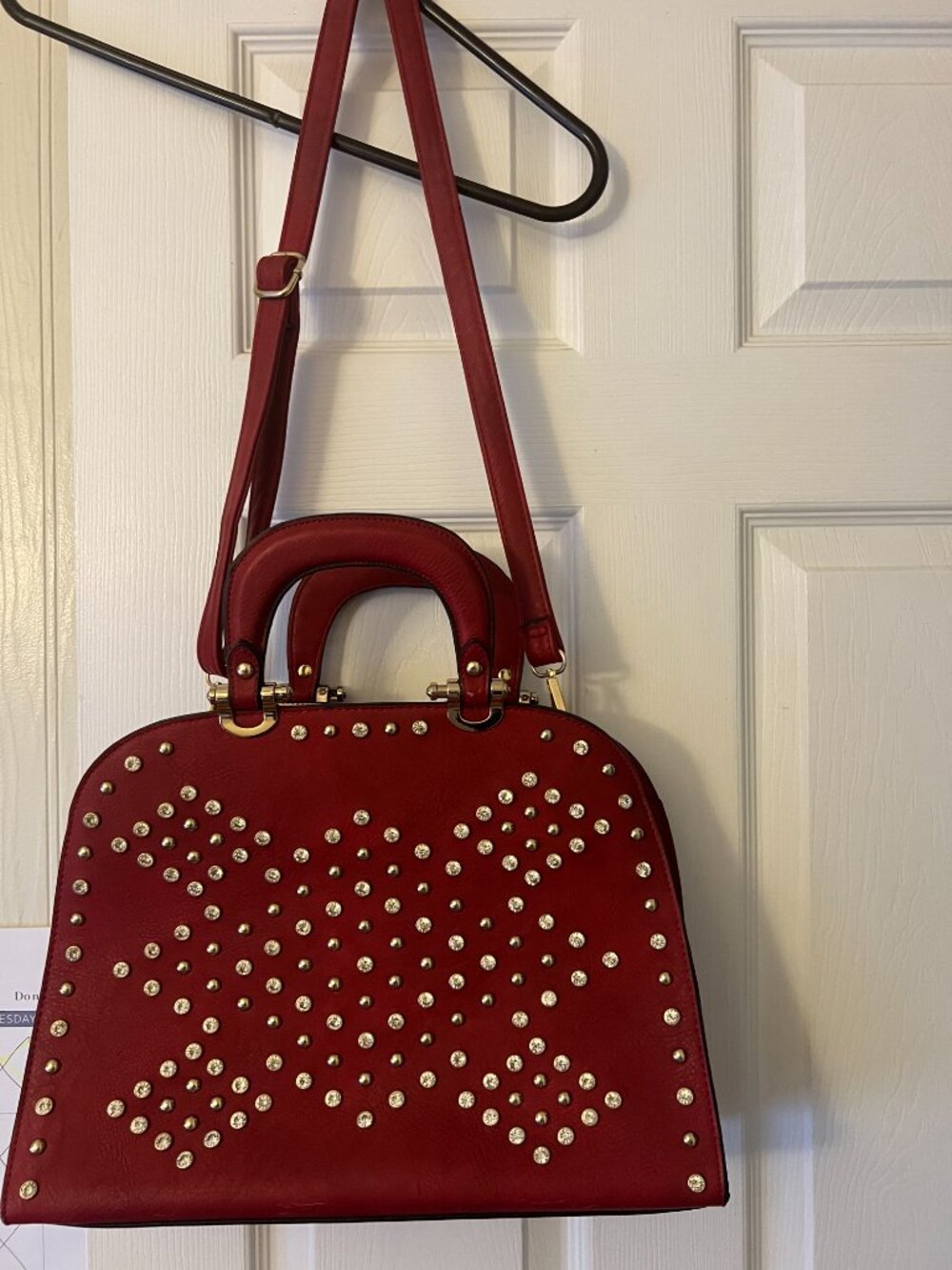 Studded Red Dasein Handbag